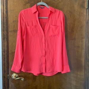 Sheer coral portofino blouse